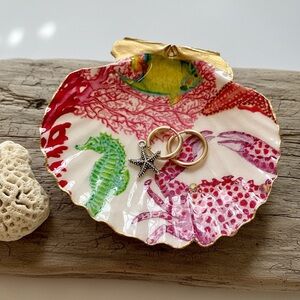Sea Life Coral Reed Seashell Trinket Jewelry Dish